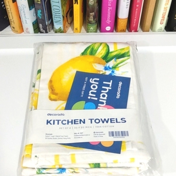 KITCHEN TOWELS 4 PIECE SET SIZE 20" X 30" 100% COTTON DISH TOWELS DRY CLOTHS NWT - Picture 1 of 3